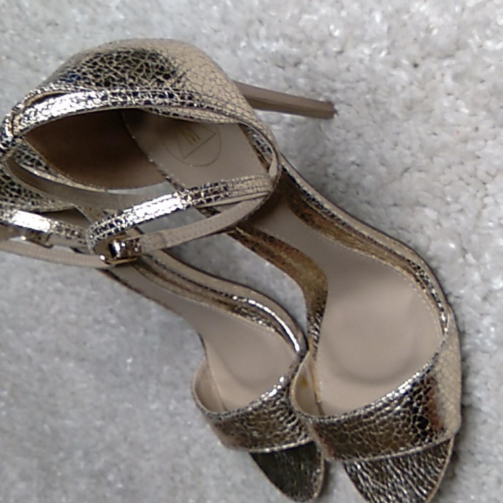 MISGUIDED  double strap crackeled print heels size 9.5 - Picture 5 of 16